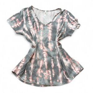 GeeGee Pink‎ & Gray Tie Dye With Shoulder Cutouts, Women's Size 2XL
